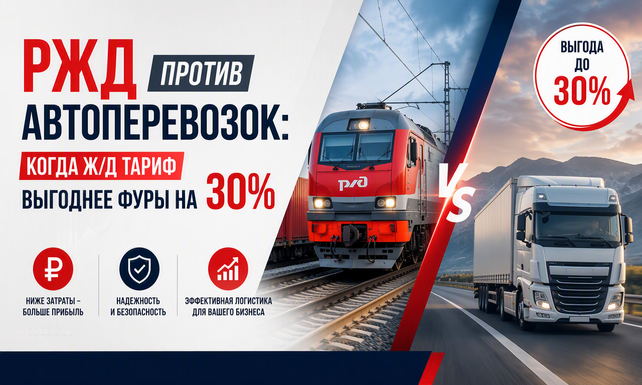 РЖД против автоперевозок: когда ж/д тариф выгоднее фуры на 30%